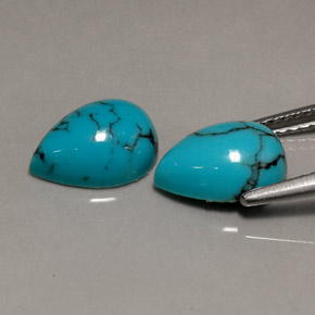 캐럿 천연 블루 터키석 보석, 배 모양, 10×7 mm, 불투명체