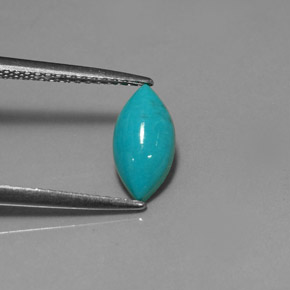 0.76캐럿 천연 블루 터키석, 마퀴즈, 10.1×5.1 mm, 불투명체