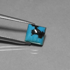 1.84캐럿 천연 블루 터키석, 스퀘어, 8.1×8 mm, 불투명체