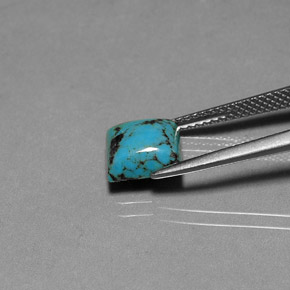 1.86캐럿 천연 블루 터키석, 스퀘어, 8.1×7.9 mm, 불투명체