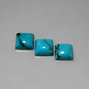 캐럿 천연 블루 터키석 보석, 스퀘어, 7.9×8 mm, 불투명체