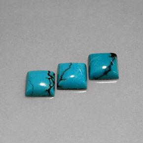 캐럿 천연 블루 터키석 보석, 스퀘어, 7.9×8 mm, 불투명체