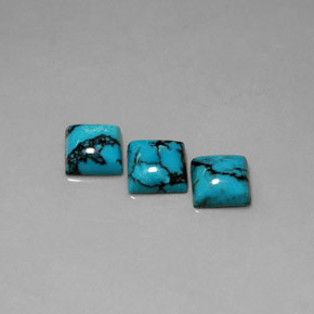 캐럿 천연 블루 터키석 보석, 스퀘어, 8.2×8.2 mm, 불투명체