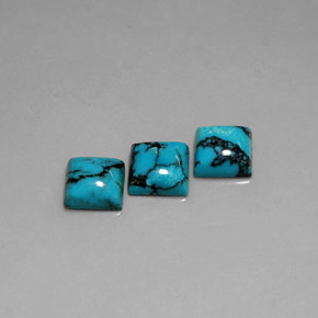 캐럿 천연 블루 터키석 보석, 스퀘어, 8.2×8.2 mm, 불투명체