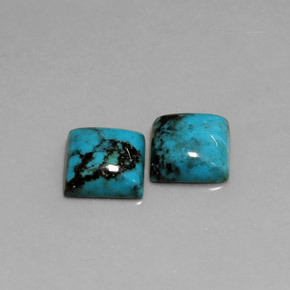 캐럿 천연 블루 터키석 보석, 스퀘어, 8×7.9 mm, 불투명체