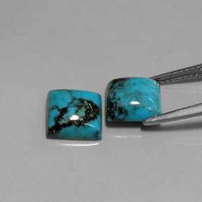 캐럿 천연 블루 터키석 보석, 스퀘어, 8×7.9 mm, 불투명체