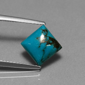 2.04캐럿 천연 블루 터키석, 스퀘어, 7.9×7.9 mm, 불투명체