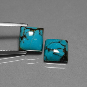 캐럿 천연 블루 터키석 보석, 스퀘어, 8.2×8 mm, 불투명체