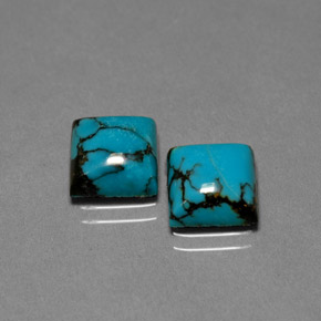 캐럿 천연 블루 터키석 보석, 스퀘어, 8.2×8 mm, 불투명체