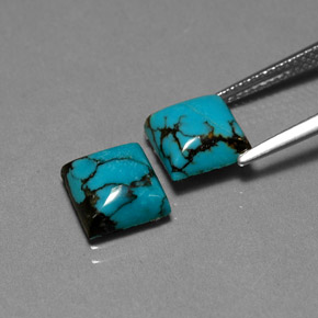 캐럿 천연 블루 터키석 보석, 스퀘어, 8.2×8 mm, 불투명체