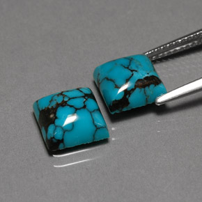 캐럿 천연 파란색 터키 옥 보석, 정사각형, 불투명체