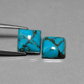 캐럿 천연 블루 터키석 보석, 스퀘어, 8.1×8 mm, 불투명체