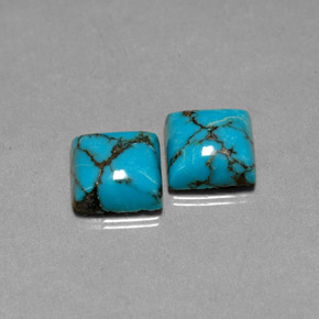 캐럿 천연 블루 터키석 보석, 스퀘어, 8.1×8 mm, 불투명체