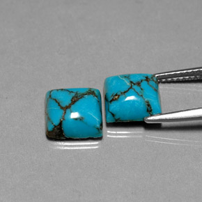 캐럿 천연 블루 터키석 보석, 스퀘어, 8.1×8 mm, 불투명체