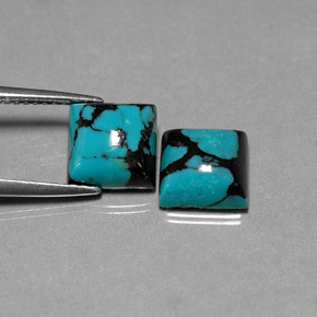 캐럿 천연 블루 터키석 보석, 스퀘어, 8.1×8.1 mm, 불투명체