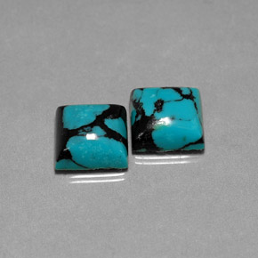 캐럿 천연 블루 터키석 보석, 스퀘어, 8.1×8.1 mm, 불투명체