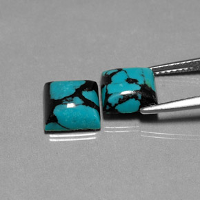 캐럿 천연 블루 터키석 보석, 스퀘어, 8.1×8.1 mm, 불투명체