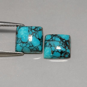 캐럿 천연 블루 터키석 보석, 스퀘어, 8×8 mm, 불투명체