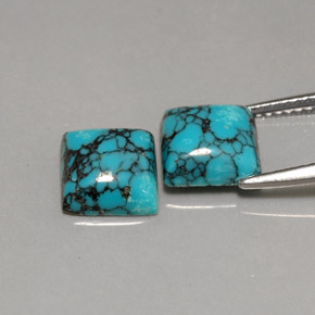 캐럿 천연 블루 터키석 보석, 스퀘어, 8×8 mm, 불투명체