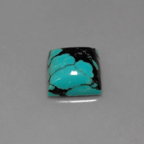 1.65캐럿 천연 녹청색 터키석, 스퀘어, 8.1×7.9 mm, 불투명체