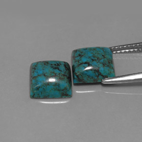 캐럿 천연 녹청색 터키석 보석, 스퀘어, 8.1×8.1 mm, 불투명체