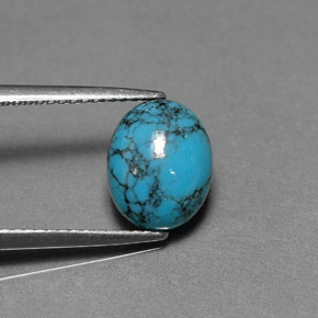 1.91캐럿 천연 블루 터키석, 타원형 컷, 10×8.1 mm, 불투명체