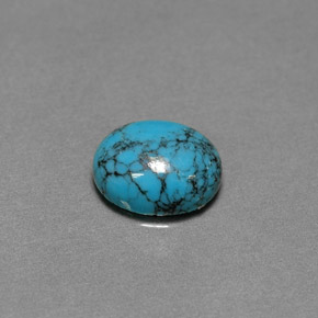 1.91캐럿 천연 블루 터키석, 타원형 컷, 10×8.1 mm, 불투명체