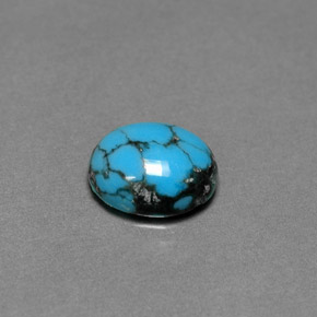 1.79캐럿 천연 블루 터키석, 타원형 컷, 10.1×8.1 mm, 불투명체