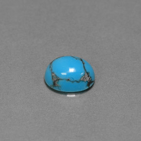 1.25캐럿 천연 블루 터키석, 타원형 컷, 9×7.1 mm, 불투명체