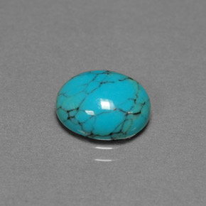 1.93캐럿 천연 블루 터키석, 타원형 컷, 10×8 mm, 불투명체