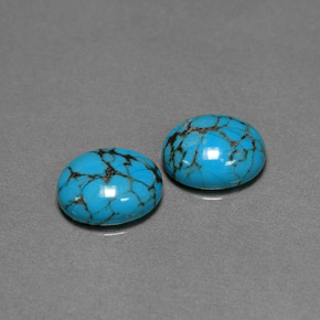 캐럿 천연 블루 터키석 보석, 타원형 컷, 10.1×8.2 mm, 불투명체
