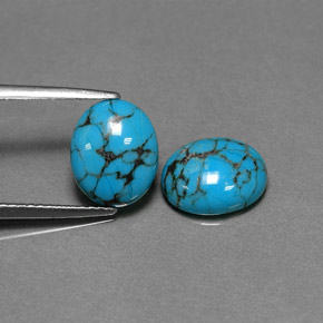 캐럿 천연 블루 터키석 보석, 타원형 컷, 10.1×8.2 mm, 불투명체