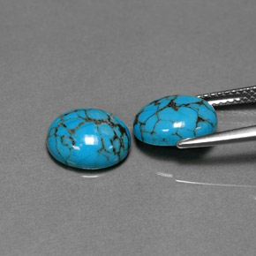 캐럿 천연 블루 터키석 보석, 타원형 컷, 10.1×8.2 mm, 불투명체