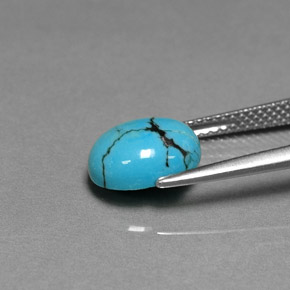 1.87캐럿 천연 파란색 터키 옥, 타원형 컷, 불투명체