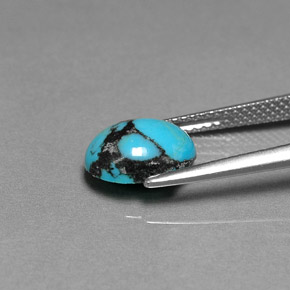 1.44캐럿 천연 블루 터키석, 타원형 컷, 10×8 mm, 불투명체