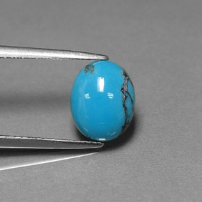 2.16캐럿 천연 블루 터키석, 타원형 컷, 10×8.1 mm, 불투명체