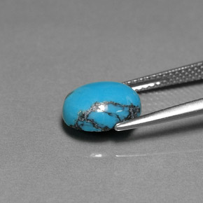 2.16캐럿 천연 블루 터키석, 타원형 컷, 10×8.1 mm, 불투명체