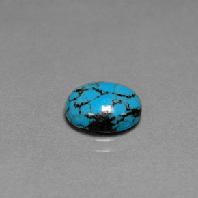 1.55캐럿 천연 블루 터키석, 타원형 컷, 9.9×7.9 mm, 불투명체