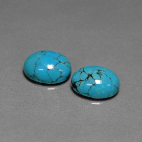 캐럿 천연 블루 터키석 보석, 타원형 컷, 10×8 mm, 불투명체