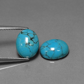 캐럿 천연 블루 터키석 보석, 타원형 컷, 10×8 mm, 불투명체