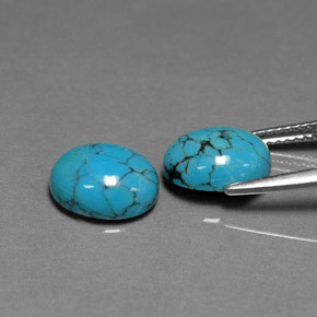 캐럿 천연 블루 터키석 보석, 타원형 컷, 10×8 mm, 불투명체