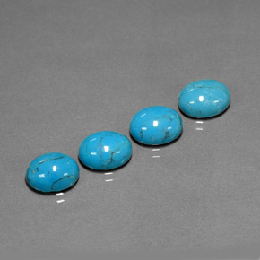 캐럿 천연 블루 터키석 보석, 타원형 컷, 10.1×8.2 mm, 불투명체