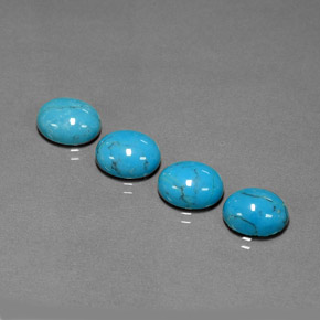 캐럿 천연 블루 터키석 보석, 타원형 컷, 10.1×8.2 mm, 불투명체
