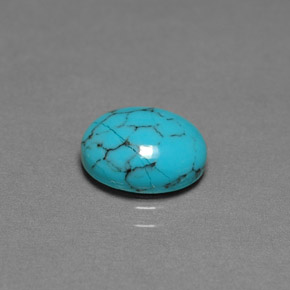 1.70캐럿 천연 블루 터키석, 타원형 컷, 9.8×8 mm, 불투명체