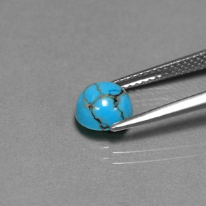 0.96캐럿 천연 블루 그린 터키 옥, 라운드 컷, 불투명체