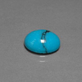 1.91캐럿 천연 블루 터키석, 타원형 컷, 10×8.1 mm, 불투명체