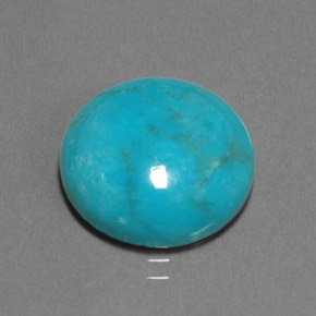 7.15캐럿 천연 블루 그린 터키석, 라운드 컷, 14.03 mm, 불투명체