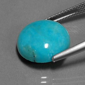 7.27캐럿 천연 블루 그린 터키석, 라운드 컷, 14.06 mm, 불투명체