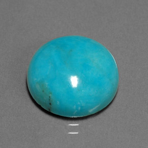 7.27캐럿 천연 블루 그린 터키석, 라운드 컷, 14.06 mm, 불투명체
