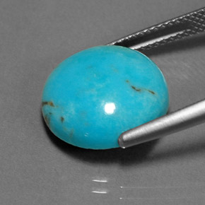 6.89캐럿 천연 블루 그린 터키석, 라운드 컷, 14.04 mm, 불투명체